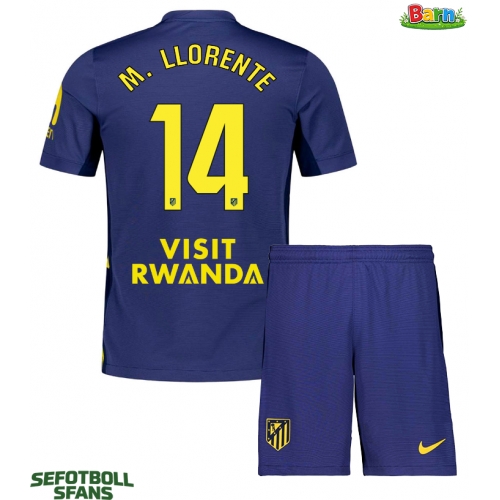 Atletico Madrid Marcos Llorente #14 Bortaställ Barn 2025-26 Kortärmad (+ Korta byxor)